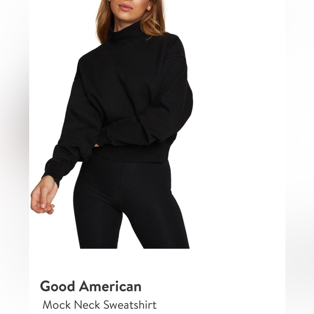 Good American mock neck cropped sweatshirt